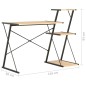 Schreibtisch mit Regal Schwarz und Eiche 116×50×93 cm Schreibtisch mit Regal Schwarz und Eiche 116×50×93 cm