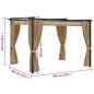vidaXL Pavillon mit Vorhängen 3x3 m Taupe Stahl vidaXL Pavillon mit Vorhängen 3x3 m Taupe Stahl