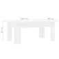 Couchtisch Weiß 100x60x42 cm Holzwerkstoff Couchtisch Weiß 100x60x42 cm Holzwerkstoff