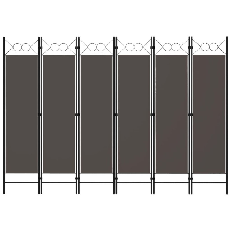 6-tlg. Raumteiler Anthrazit 240 x 180 cm 6-tlg. Raumteiler Anthrazit 240 x 180 cm