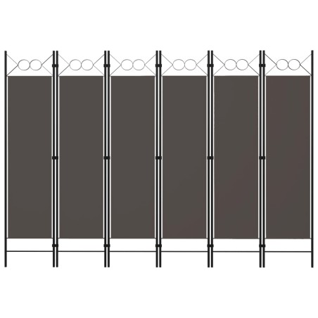 6-tlg. Raumteiler Anthrazit 240 x 180 cm