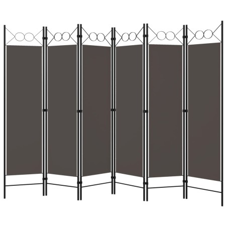 6-tlg. Raumteiler Anthrazit 240 x 180 cm