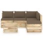 6-tlg. Garten-Lounge-Set mit Kissen Grün Imprägniertes Holz 6-tlg. Garten-Lounge-Set mit Kissen Grün Imprägniertes Holz