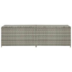 Gartenbox Poly Rattan 200x50x60 cm Grau