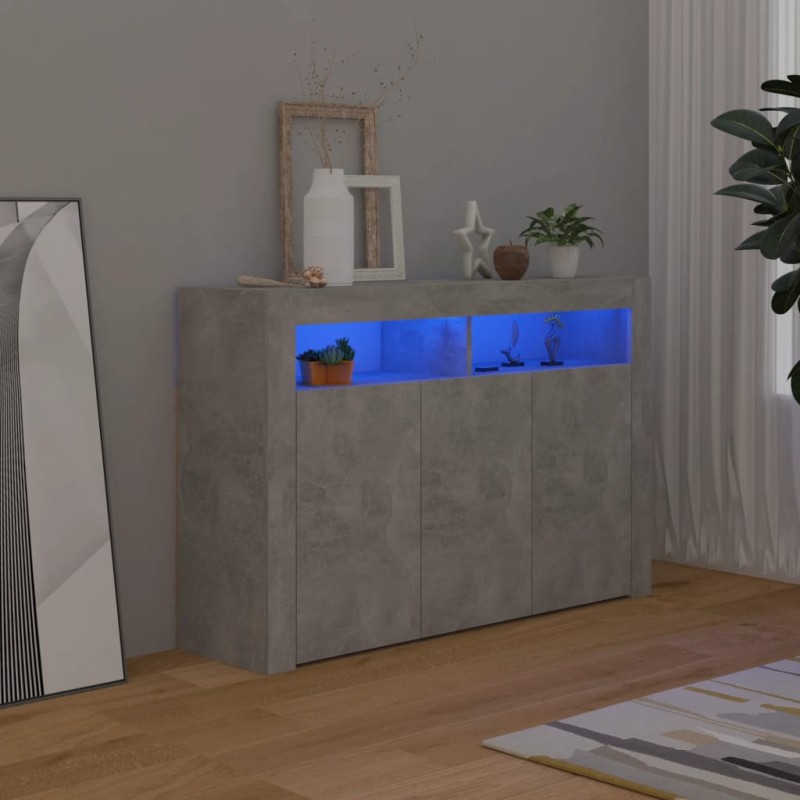 Sideboard mit LED-Leuchten Betongrau 115,5x30x75 cm Sideboard mit LED-Leuchten Betongrau 115,5x30x75 cm