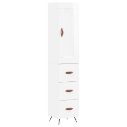 vidaXL Highboard Hochglanz-Weiß 34,5x34x180 cm Holzwerkstoff