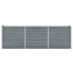 Garten-Hochbeet Verzinkter Stahl 240×40×77 cm Grau