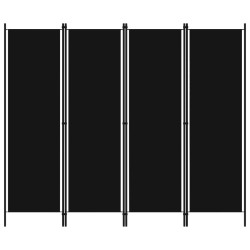 vidaXL 4-tlg. Raumteiler Schwarz 200x180 cm  