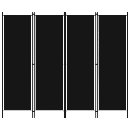 vidaXL 4-tlg. Raumteiler Schwarz 200x180 cm  