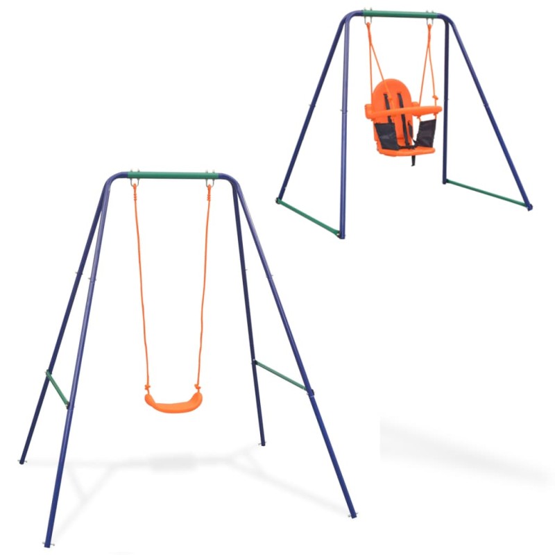 2-in-1 Einzelschaukel und Kleinkinderschaukel Orange 2-in-1 Einzelschaukel und Kleinkinderschaukel Orange