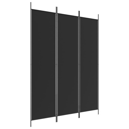 vidaXL 3-tlg. Paravent Schwarz 150x200 cm Stoff