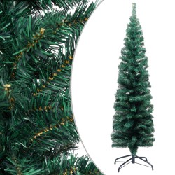 Schlanker Künstlicher Weihnachtsbaum mit Ständer Grün 120cm PVC
