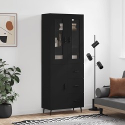 vidaXL Highboard Schwarz 69,5x34x180 cm Holzwerkstoff