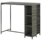 Bartisch mit Regal Grau 120x60x110 cm Poly Rattan Bartisch mit Regal Grau 120x60x110 cm Poly Rattan
