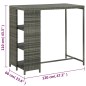 Bartisch mit Regal Grau 120x60x110 cm Poly Rattan Bartisch mit Regal Grau 120x60x110 cm Poly Rattan