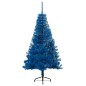 Künstlicher Halb-Weihnachtsbaum mit Ständer Blau 180 cm PVC Künstlicher Halb-Weihnachtsbaum mit Ständer Blau 180 cm PVC