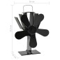 Ofenventilator Wärmebetrieben 5 Blätter Schwarz Ofenventilator Wärmebetrieben 5 Blätter Schwarz