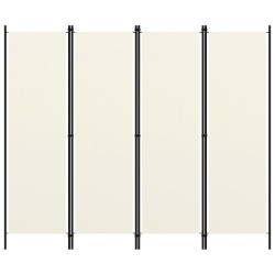 4-tlg. Raumteiler Cremeweiß 200x180 cm