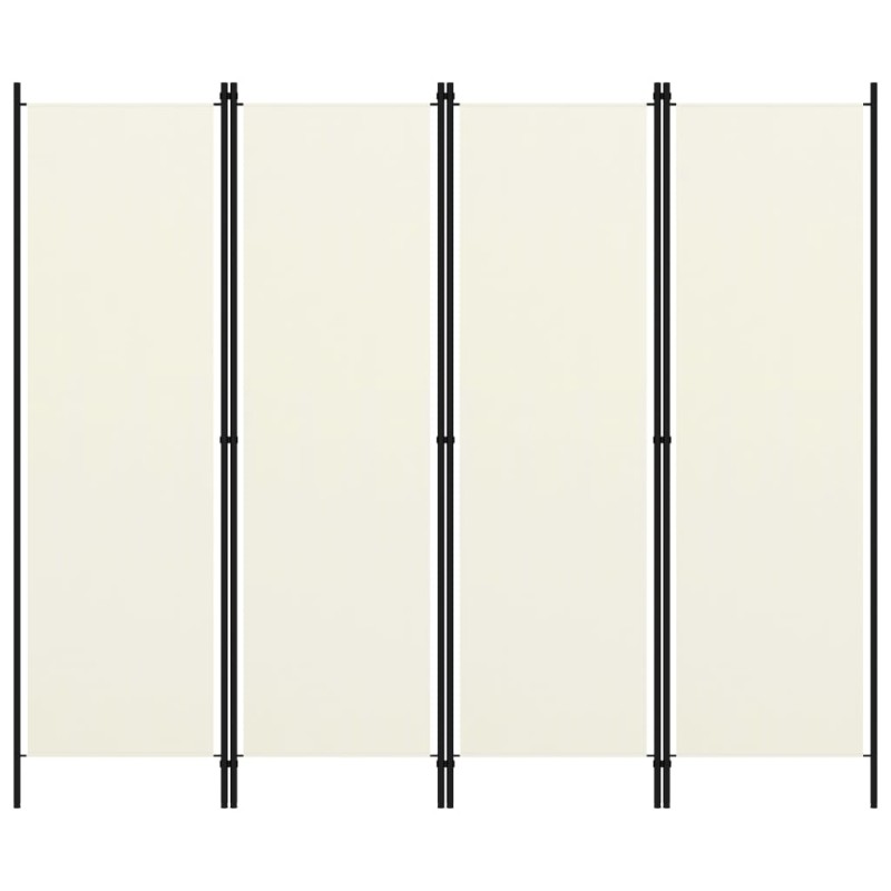 4-tlg. Raumteiler Cremeweiß 200x180 cm 4-tlg. Raumteiler Cremeweiß 200x180 cm