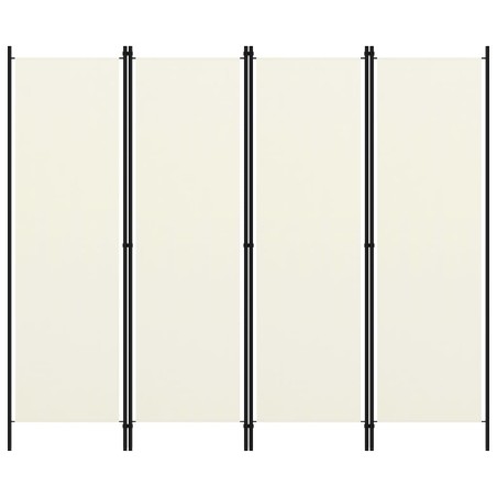 4-tlg. Raumteiler Cremeweiß 200x180 cm