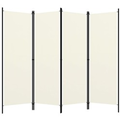 4-tlg. Raumteiler Cremeweiß 200x180 cm