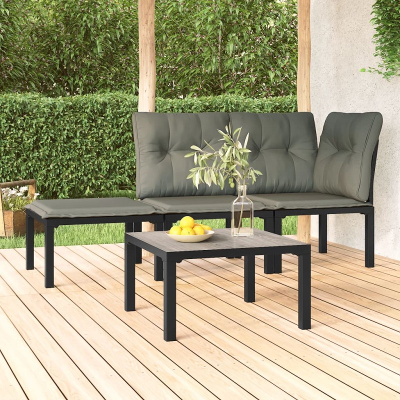 Garten-Couchtisch Grau 55x55x31 cm DPC und Stahl Garten-Couchtisch Grau 55x55x31 cm DPC und Stahl