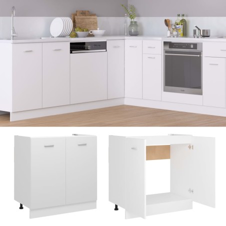 vidaXL Spülenunterschrank Weiß 80x46x81,5 cm Holzwerkstoff