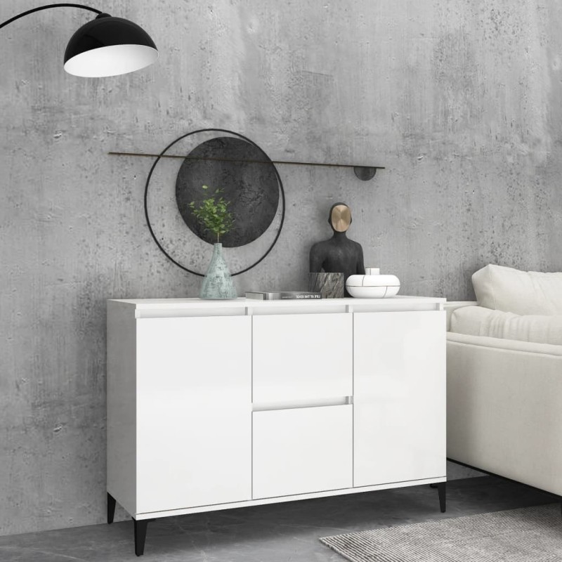 Sideboard Hochglanz-Weiß 104x35x70 cm Holzwerkstoff Sideboard Hochglanz-Weiß 104x35x70 cm Holzwerkstoff