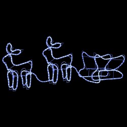 vidaXL Weihnachtsdekoration Rentiere und Schlitten Outdoor 576 LEDs