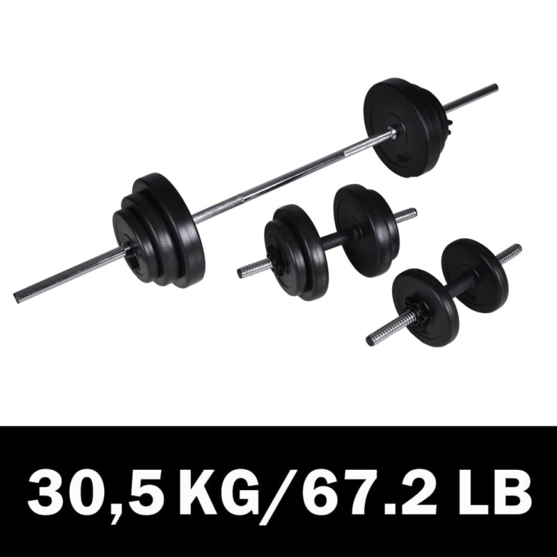 vidaXL Langhantel +2 Kurzhantelset 30,5kg vidaXL Langhantel +2 Kurzhantelset 30,5kg