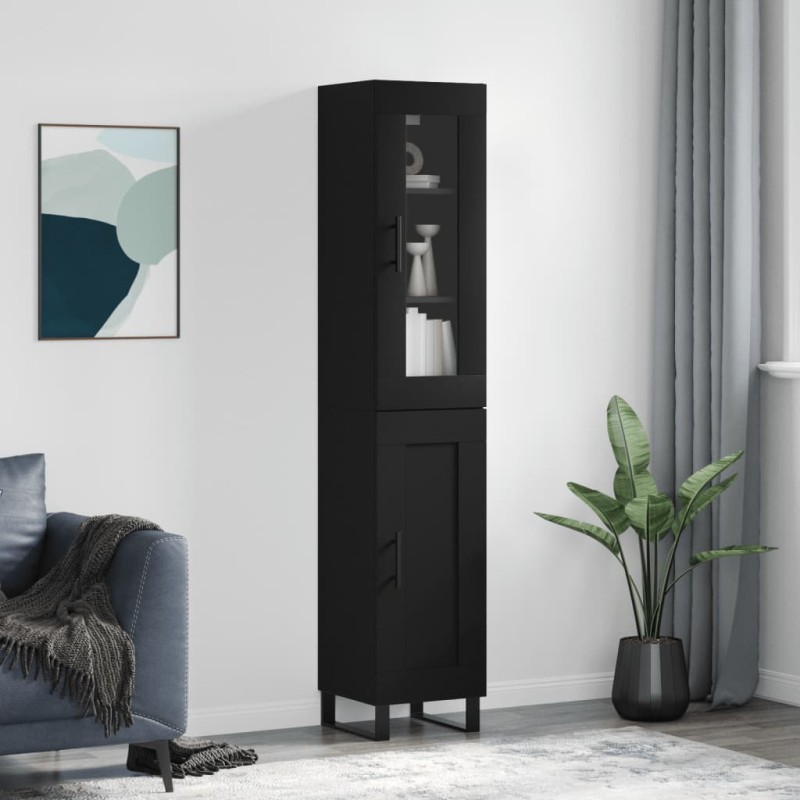 vidaXL Highboard Schwarz 34,5x34x180 cm Holzwerkstoff vidaXL Highboard Schwarz 34,5x34x180 cm Holzwerkstoff