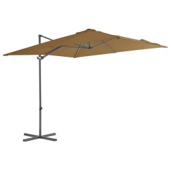 vidaXL Ampelschirm mit Stahlmast Taupe 250 x 250 cm 