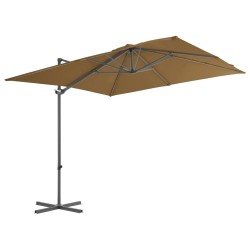 vidaXL Ampelschirm mit Stahlmast Taupe 250 x 250 cm 