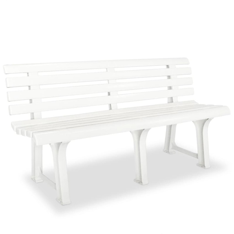Gartenbank 145,5 cm Kunststoff Weiß Gartenbank 145,5 cm Kunststoff Weiß