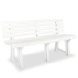 Gartenbank 145,5 cm Kunststoff Weiß Gartenbank 145,5 cm Kunststoff Weiß