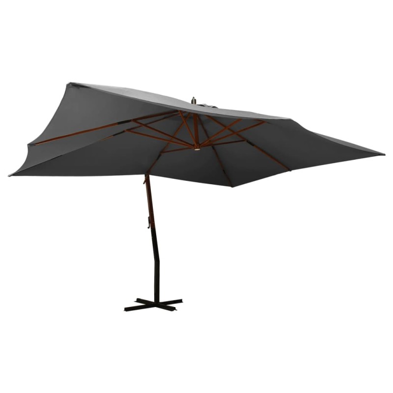 Ampelschirm mit Holzmast 400x300 cm Anthrazit Ampelschirm mit Holzmast 400x300 cm Anthrazit