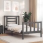 Massivholzbett mit Kopfteil Grau 90x200 cm Massivholzbett mit Kopfteil Grau 90x200 cm