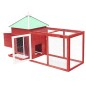 Hühnerstall mit Hühnernest Rot 190x72x102 cm Tanne Massivholz Hühnerstall mit Hühnernest Rot 190x72x102 cm Tanne Massivholz