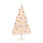 Künstlicher Weihnachtsbaum mit Kugeln und LEDs Weiß 210 cm Künstlicher Weihnachtsbaum mit Kugeln und LEDs Weiß 210 cm