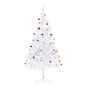 Künstlicher Weihnachtsbaum mit Kugeln und LEDs Weiß 210 cm Künstlicher Weihnachtsbaum mit Kugeln und LEDs Weiß 210 cm