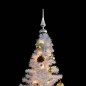 Künstlicher Weihnachtsbaum mit Kugeln und LEDs Weiß 210 cm Künstlicher Weihnachtsbaum mit Kugeln und LEDs Weiß 210 cm