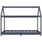 Kinder-Bettgestell Grau Massivholz Kiefer 80 x 160 cm Kinder-Bettgestell Grau Massivholz Kiefer 80 x 160 cm