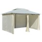 vidaXL Gartenpavillon mit Gardinen 4x3 m Weiß vidaXL Gartenpavillon mit Gardinen 4x3 m Weiß