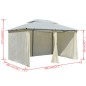 vidaXL Gartenpavillon mit Gardinen 4x3 m Weiß vidaXL Gartenpavillon mit Gardinen 4x3 m Weiß