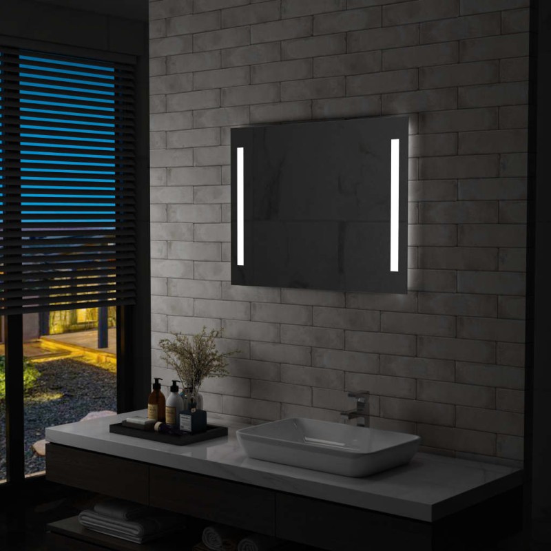 Badezimmer-Wandspiegel mit LEDs 80x60 cm Badezimmer-Wandspiegel mit LEDs 80x60 cm