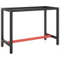 Werkbankgestell Mattschwarz und Mattrot 110x50x79 cm Metall Werkbankgestell Mattschwarz und Mattrot 110x50x79 cm Metall