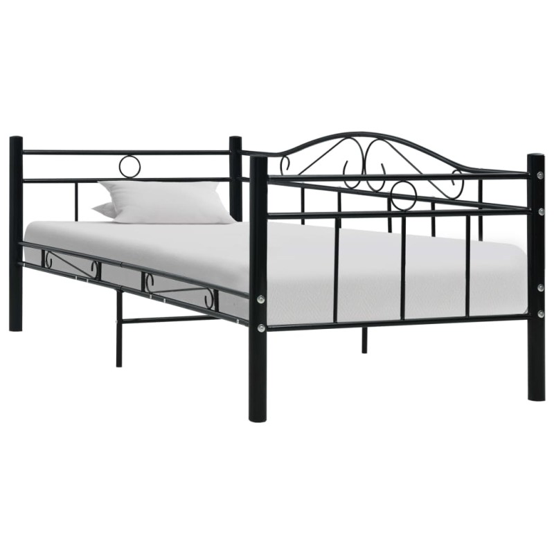 Tagesbett-Rahmen Schwarz Metall 90×200 cm Tagesbett-Rahmen Schwarz Metall 90×200 cm