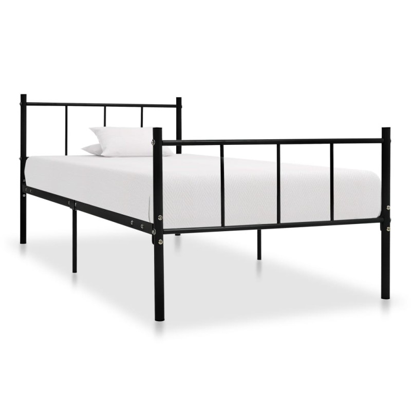 Bettgestell Schwarz Metall 90×200 cm Bettgestell Schwarz Metall 90×200 cm