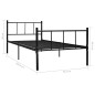 Bettgestell Schwarz Metall 90×200 cm Bettgestell Schwarz Metall 90×200 cm