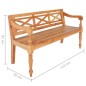 Batavia-Bank Hellbraun 123 cm Massivholz Mahagoni Batavia-Bank Hellbraun 123 cm Massivholz Mahagoni